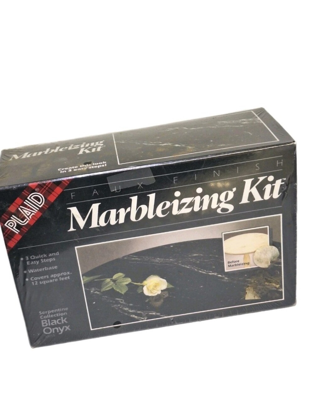 Plaid Marbleizing Kit Faux Marble Finish BLACK ONYX  Covers 12 sq ft Brand New